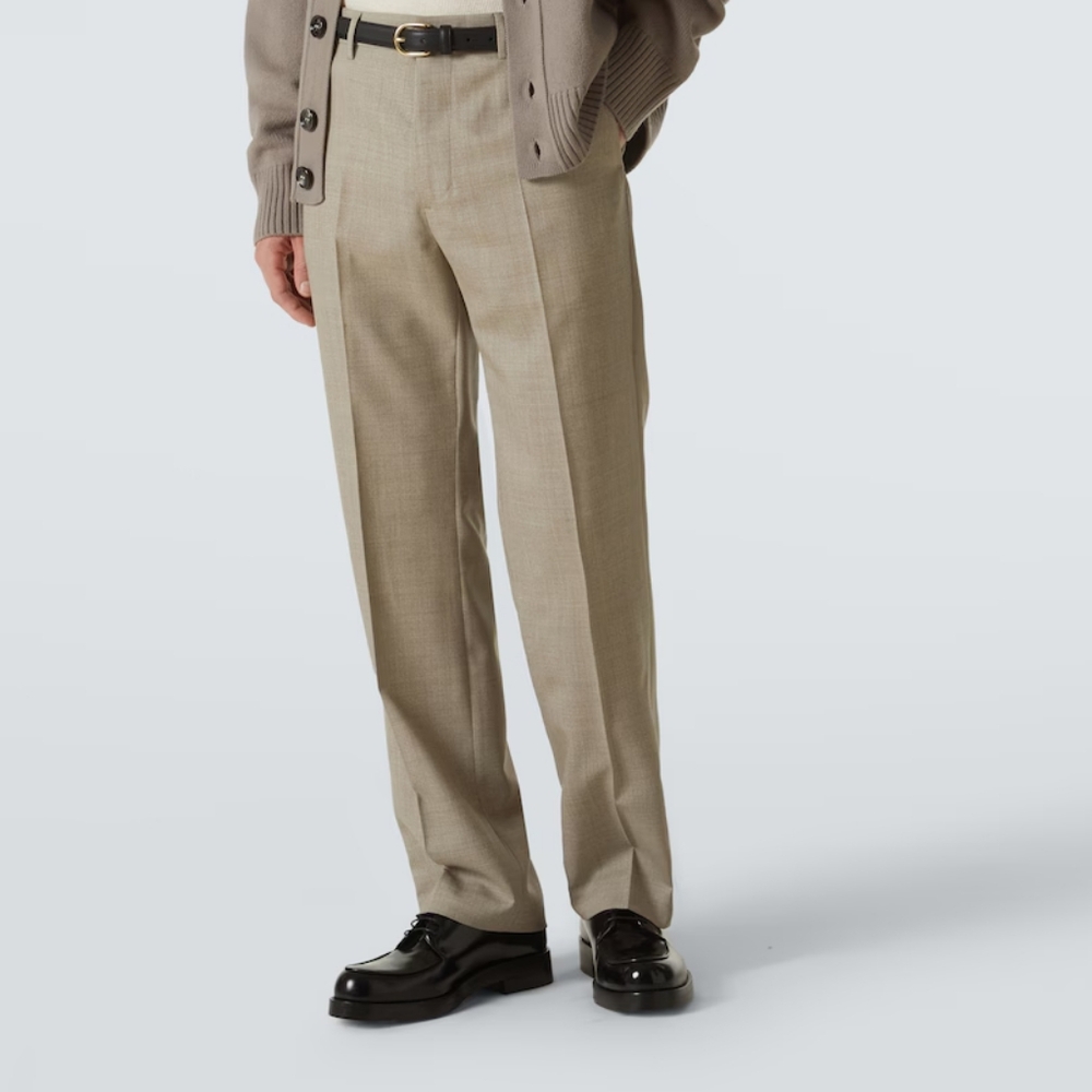 Ami Paris Virgin Wool Canvas  Straight Pants Size 36 NWT Retail $480